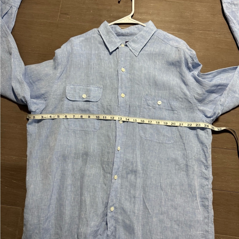 Ralph Lauren Purple Label Linen Sky Blue Casual Button Down Shirt Men’s SZ XL - Picture 15 of 15